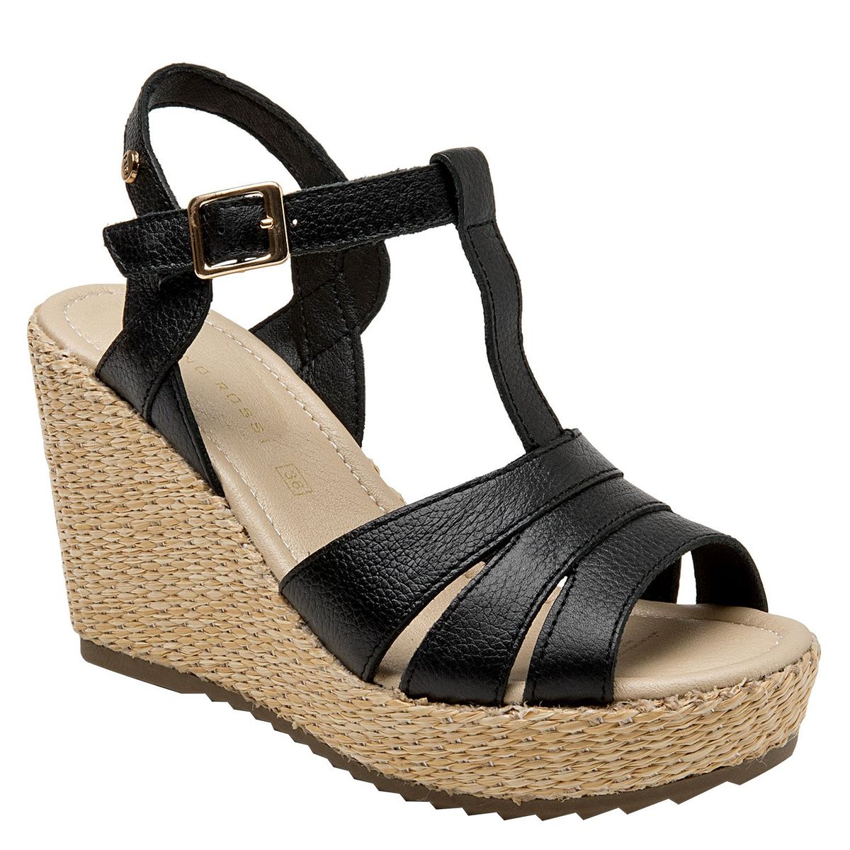 BRUNO ROSSI - Sandalia Mujer Cuero Negro Bruno Rossi