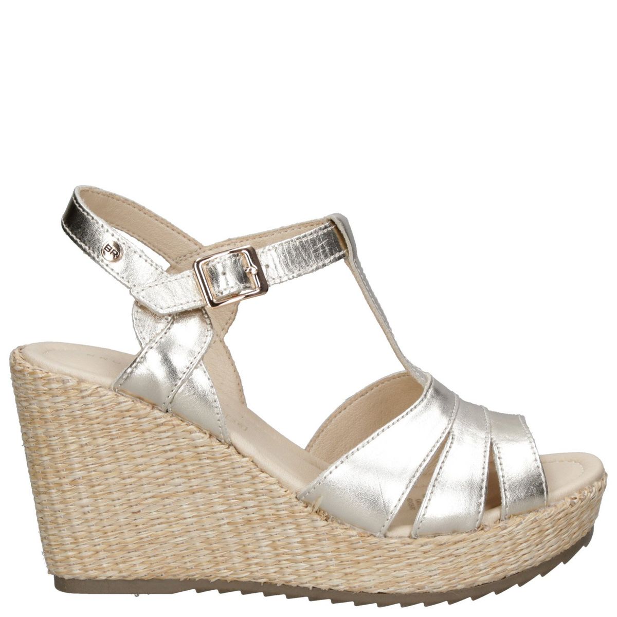 BRUNO ROSSI - Sandalia Mujer Cuero Plateado Bruno Rossi