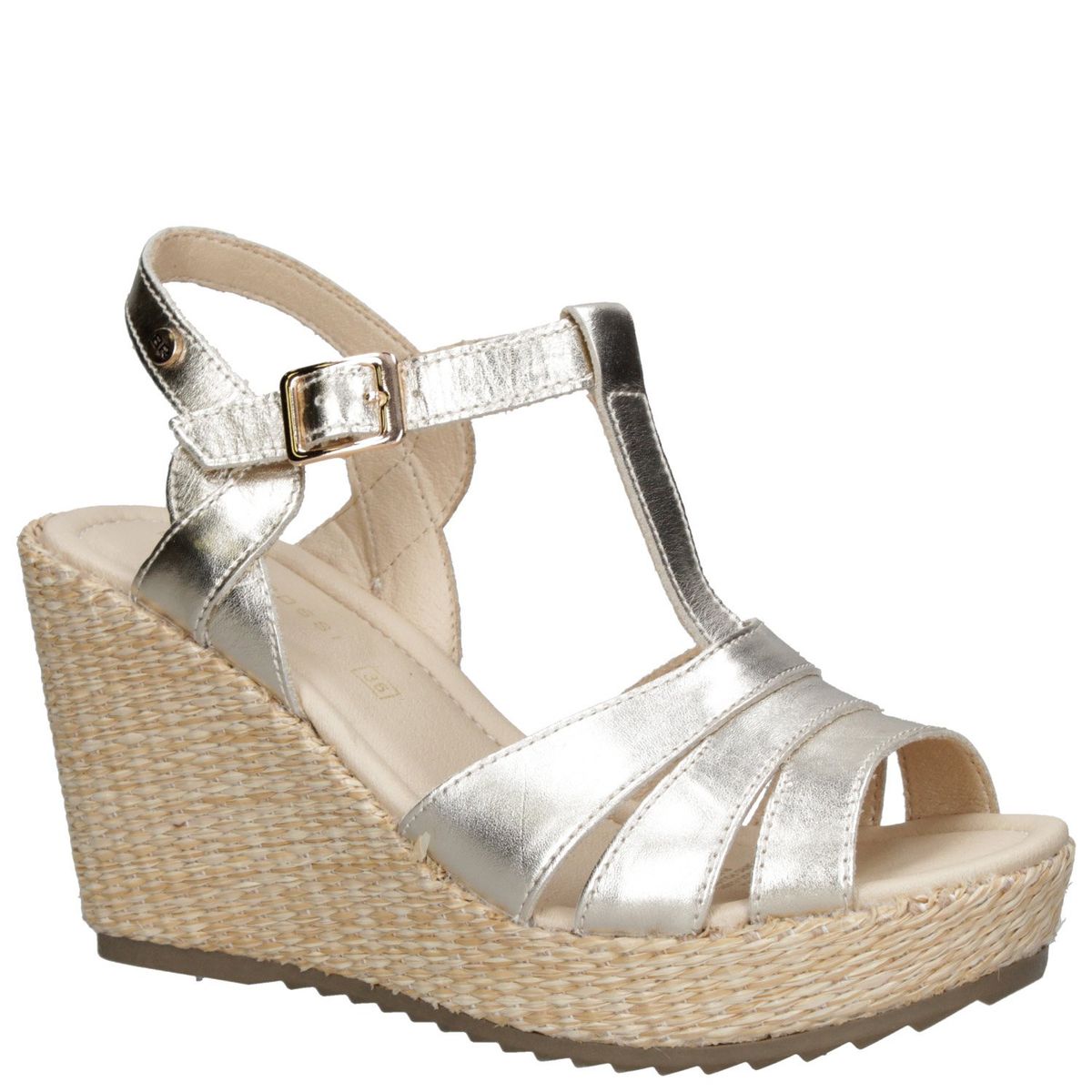 BRUNO ROSSI - Sandalia Mujer Cuero Plateado Bruno Rossi