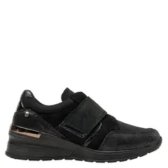 BRUNO ROSSI - Zapatilla Urbana Mujer Cuero Negro