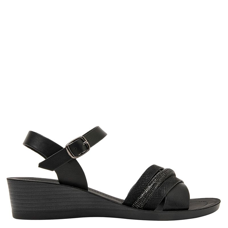 BRUNO ROSSI - Sandalia Mujer Cuero Negro Bruno Rossi