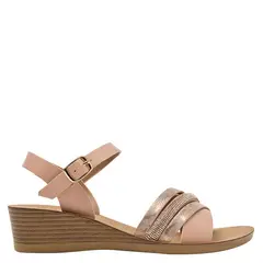 BRUNO ROSSI - Sandalia Mujer Cuero Beige/Khaki