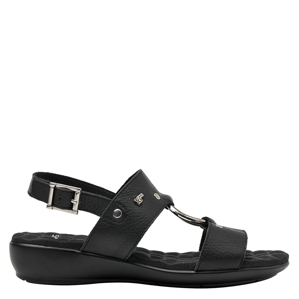 16 HRS - Sandalia Mujer Cuero Negro 16 Hrs