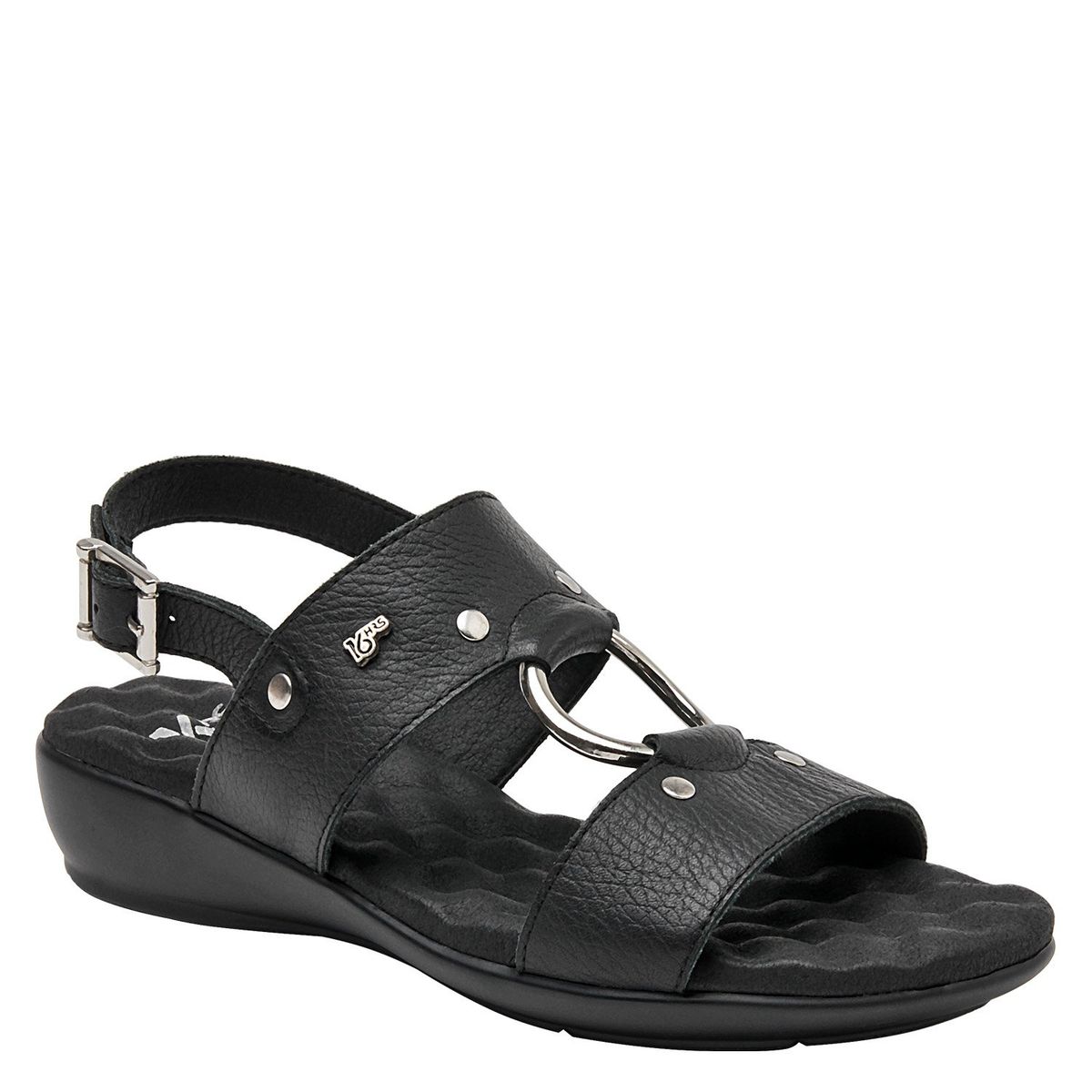 16 HRS - Sandalia Mujer Cuero Negro 16 Hrs