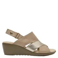16 HRS - Sandalia Mujer Cuero Beige/Khaki