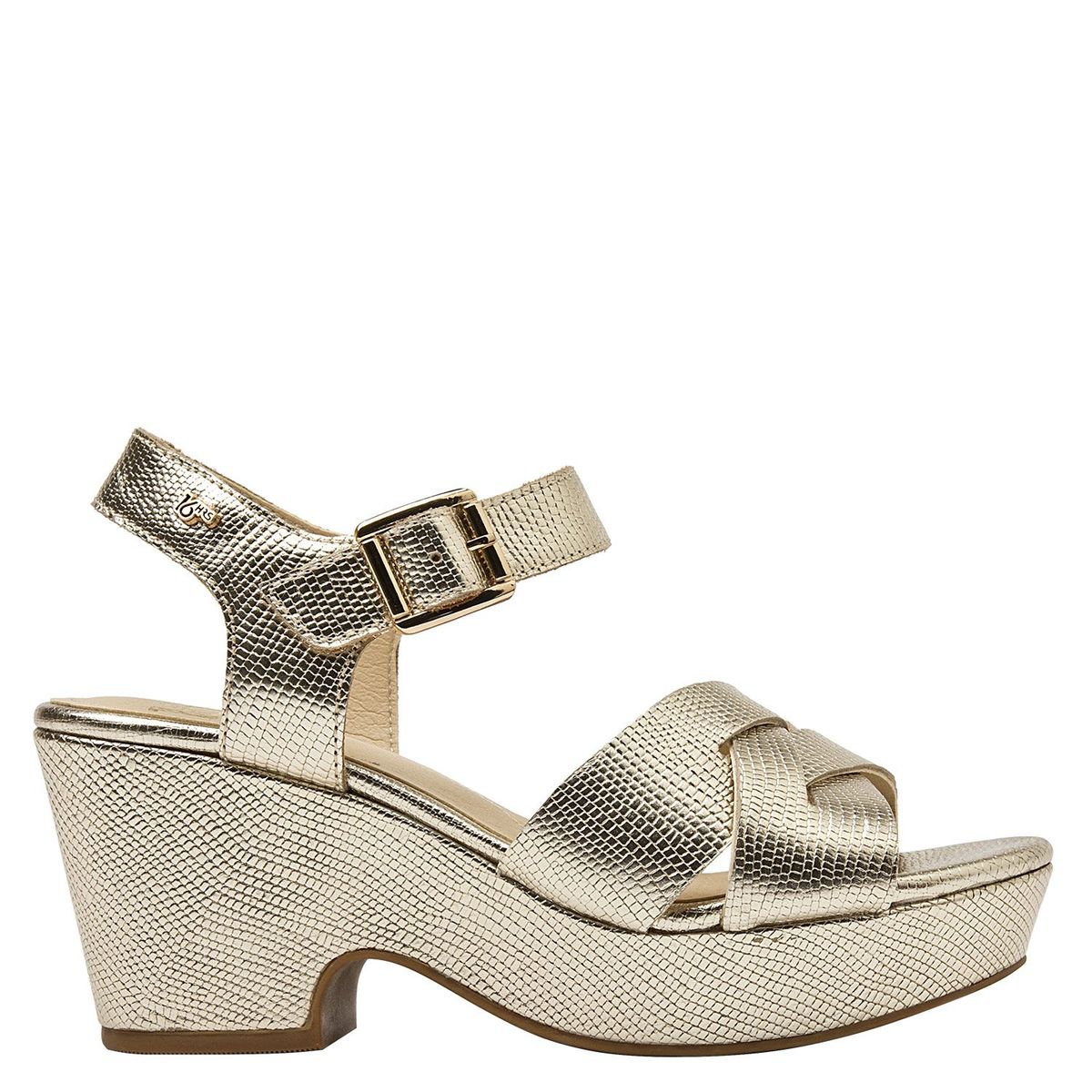 16 HRS - Sandalia Mujer Cuero Dorado 16 Hrs