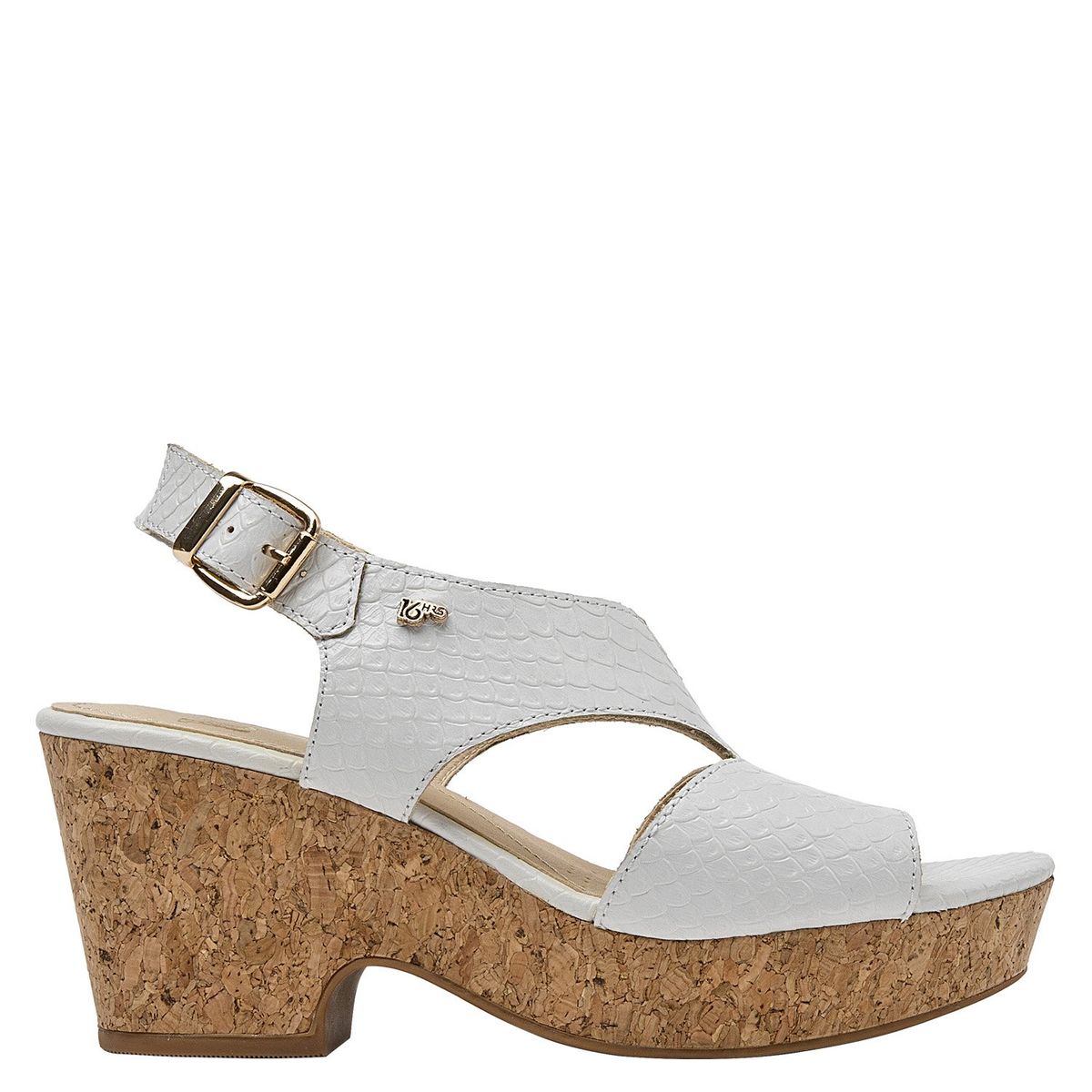 16 HRS - Sandalia Mujer Cuero Blanco 16 Hrs