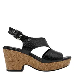 16 HRS - Sandalia Mujer Cuero Negro