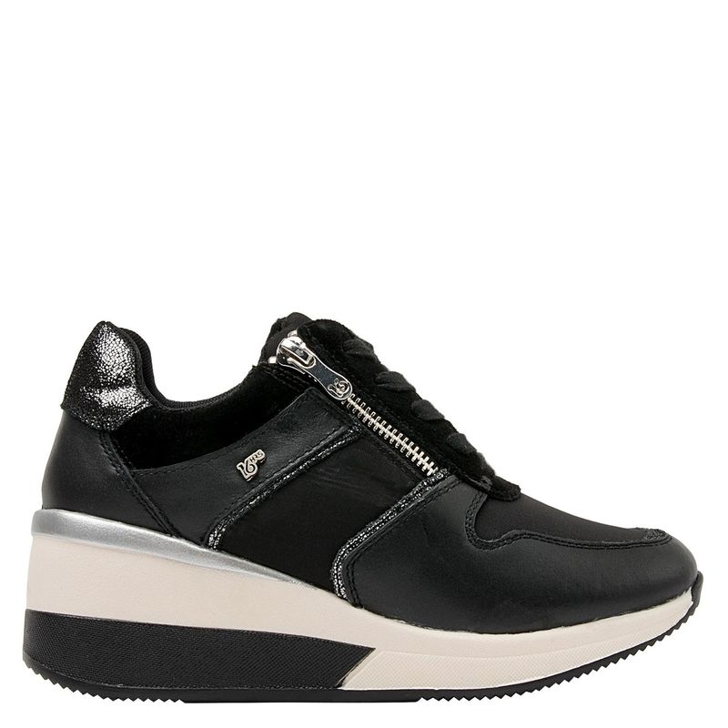 16 HRS - Zapatilla Urbana Mujer Cuero Negro 16 Hrs