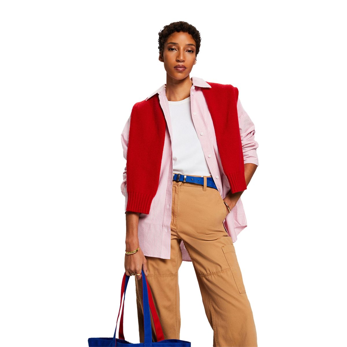 ESPRIT - Blusa Manga Larga Algodón Mujer Esprit