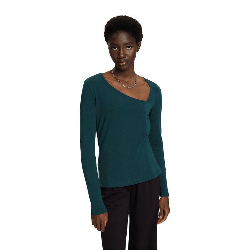 ESPRIT - Polera Manga Larga Algodón Mujer Esprit