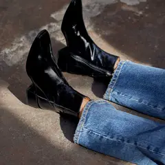 URCO - Botín Mujer Cuero Negro