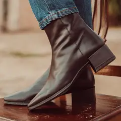 URCO - Botín Mujer Cuero Negro
