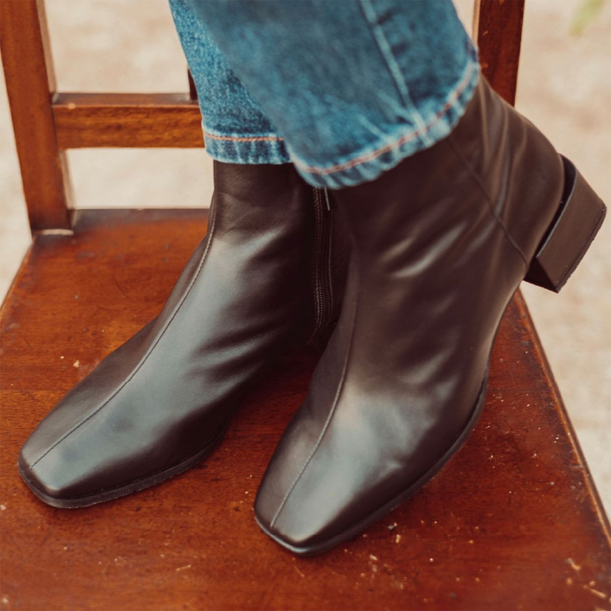 URCO - Botín Mujer Cuero Negro Urco