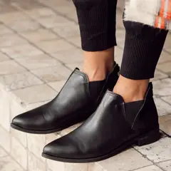 URCO - Botín Mujer Cuero Negro
