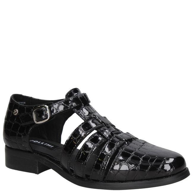 POLLINI - Zapato Casual Mujer Cuero Negro Pollini