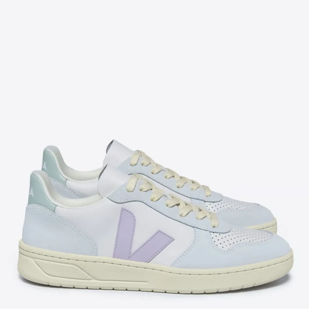 VEJA - V-10 Zapatilla Urbana Mujer Cuero Azul Veja