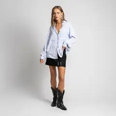 LOLITA POCKET - Blusa Meli Celeste