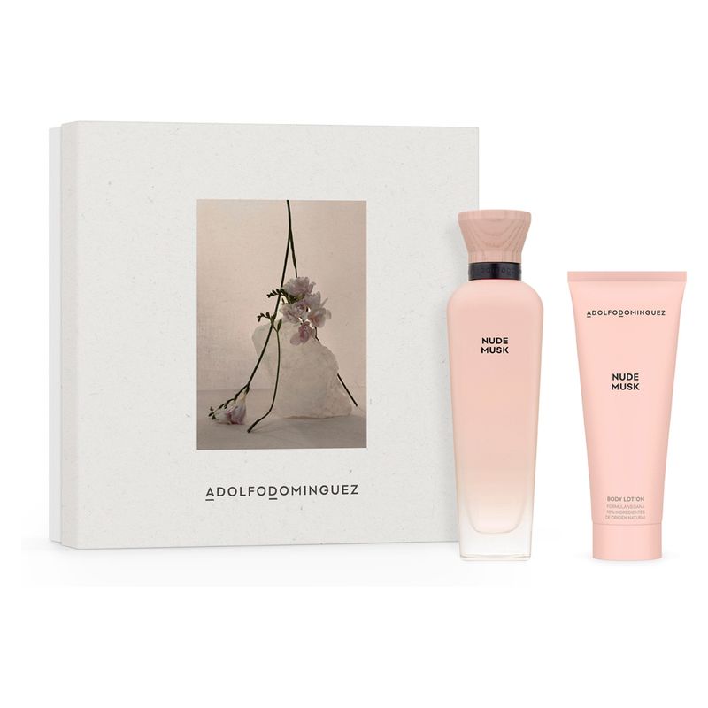 ADOLFO DOMINGUEZ - Set Regalo Adolfo Domínguez Perfume Mujer Nude Musk EDP 120ml + Loción Corporal 75ml