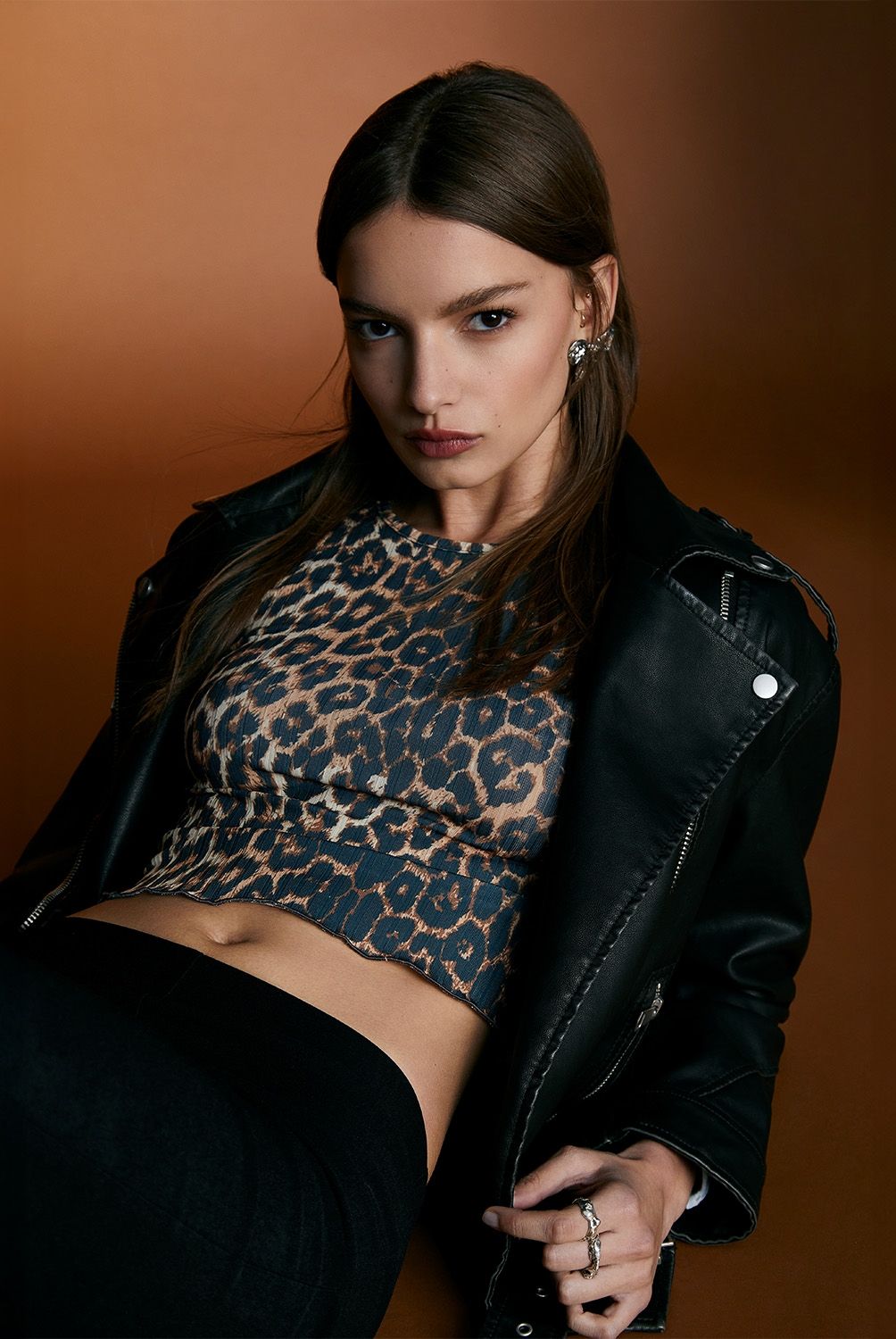 SYBILLA - Polera Manga Larga Animal Print Mujer Sybilla