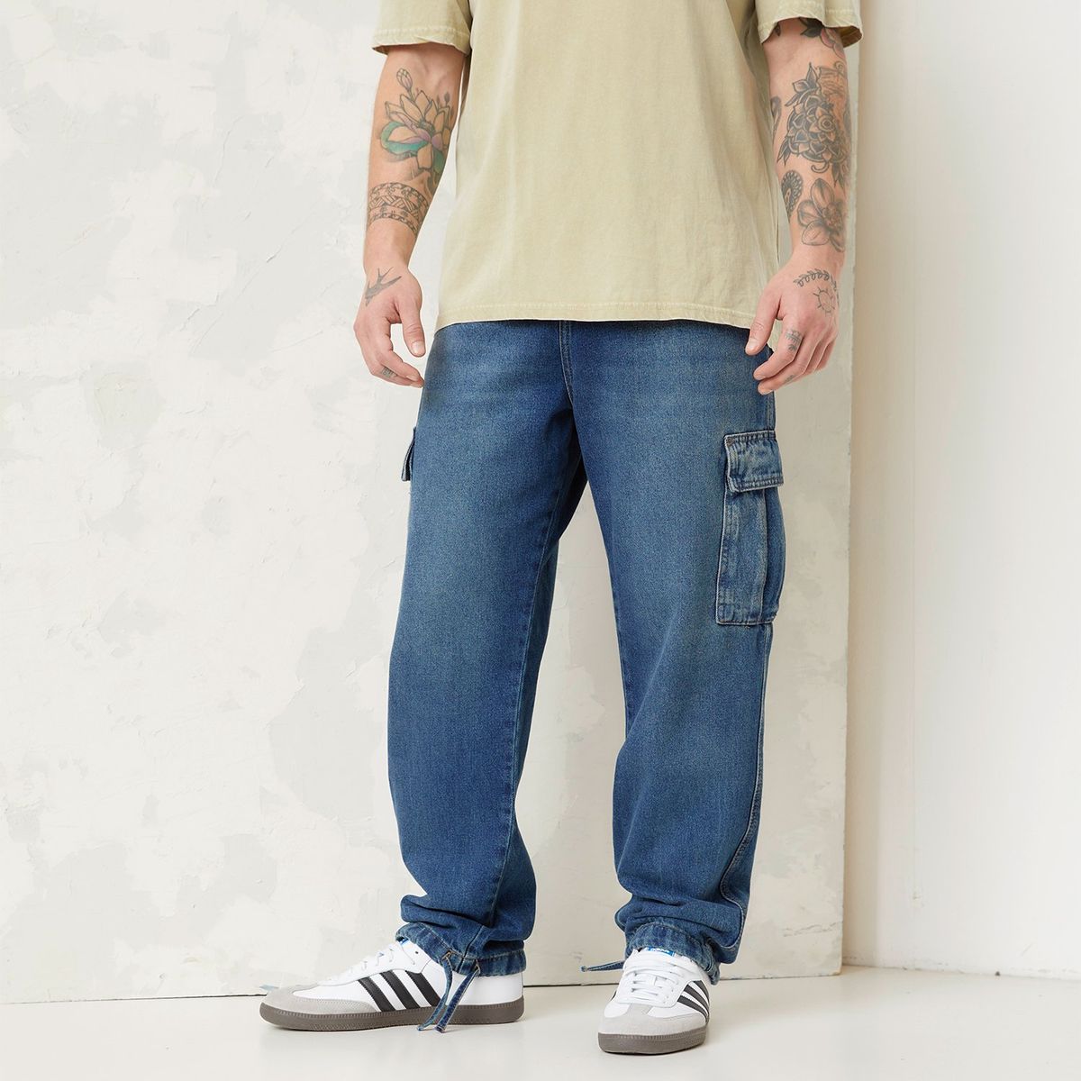 AMERICANINO - Jeans Cargo Americanino Calce Recto Algodón Hombre