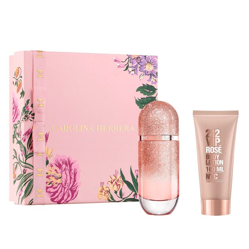 CAROLINA HERRERA - Set Perfume Mujer 212 Vip Rosé Elixir EDP 80Ml + Body Lotion 100Ml Carolina Herrera