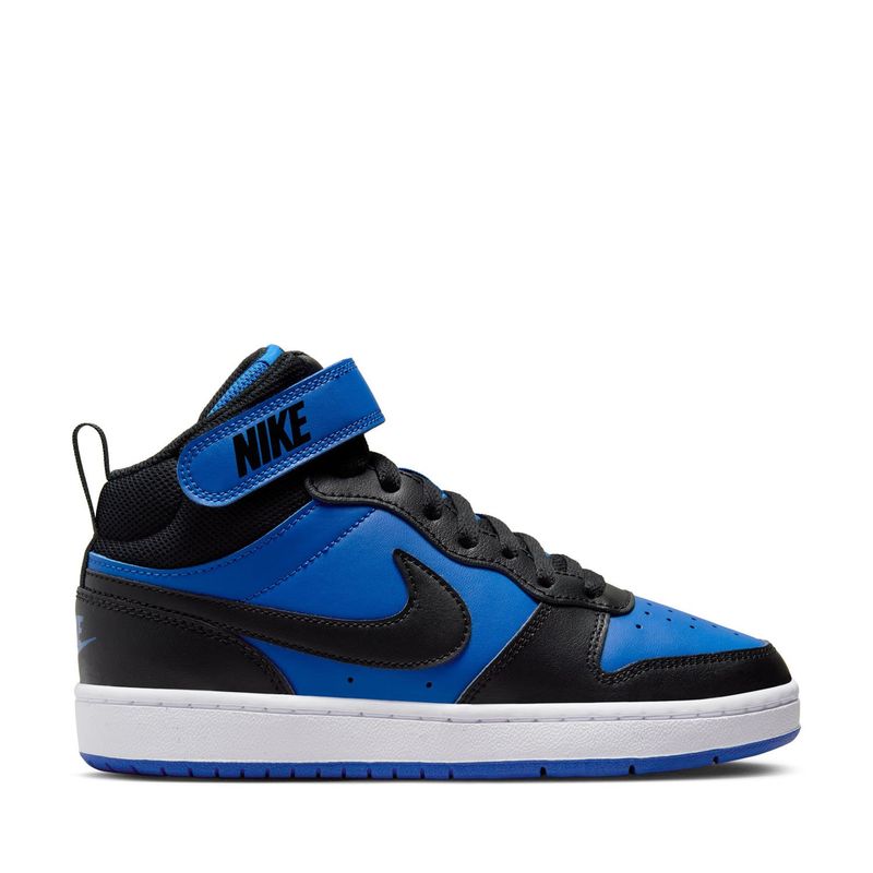 NIKE - Court Borough Mid 2 (Gs) Zapatilla Urbana Niño Cuero Azul (34.5 a 37) Nike