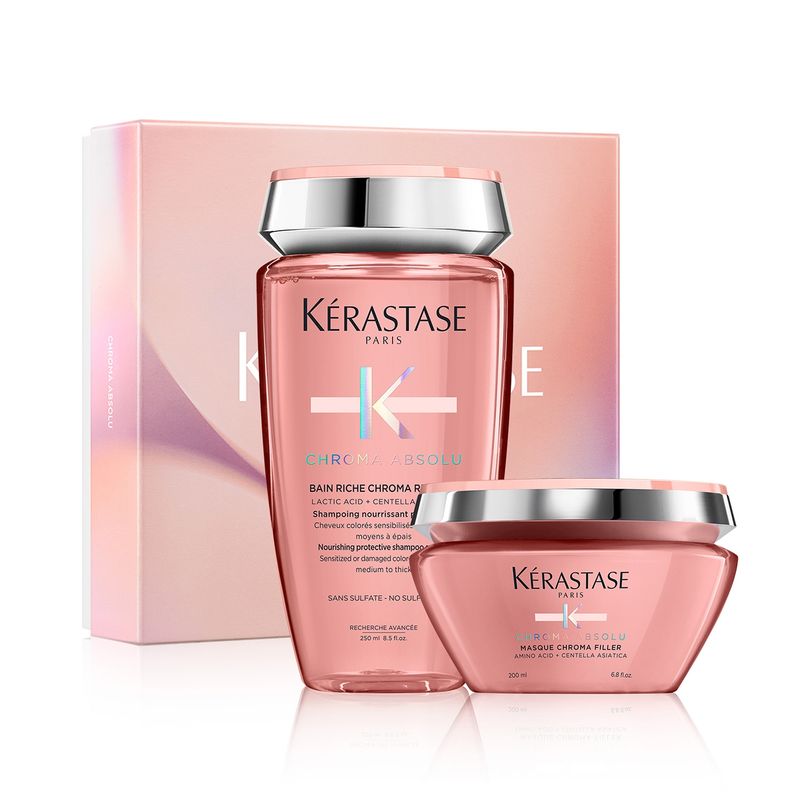 KERASTASE - Set Reparación Cabello Con Color Chroma Absolu Shampoo 250ml + Máscara 200ml Kérastase