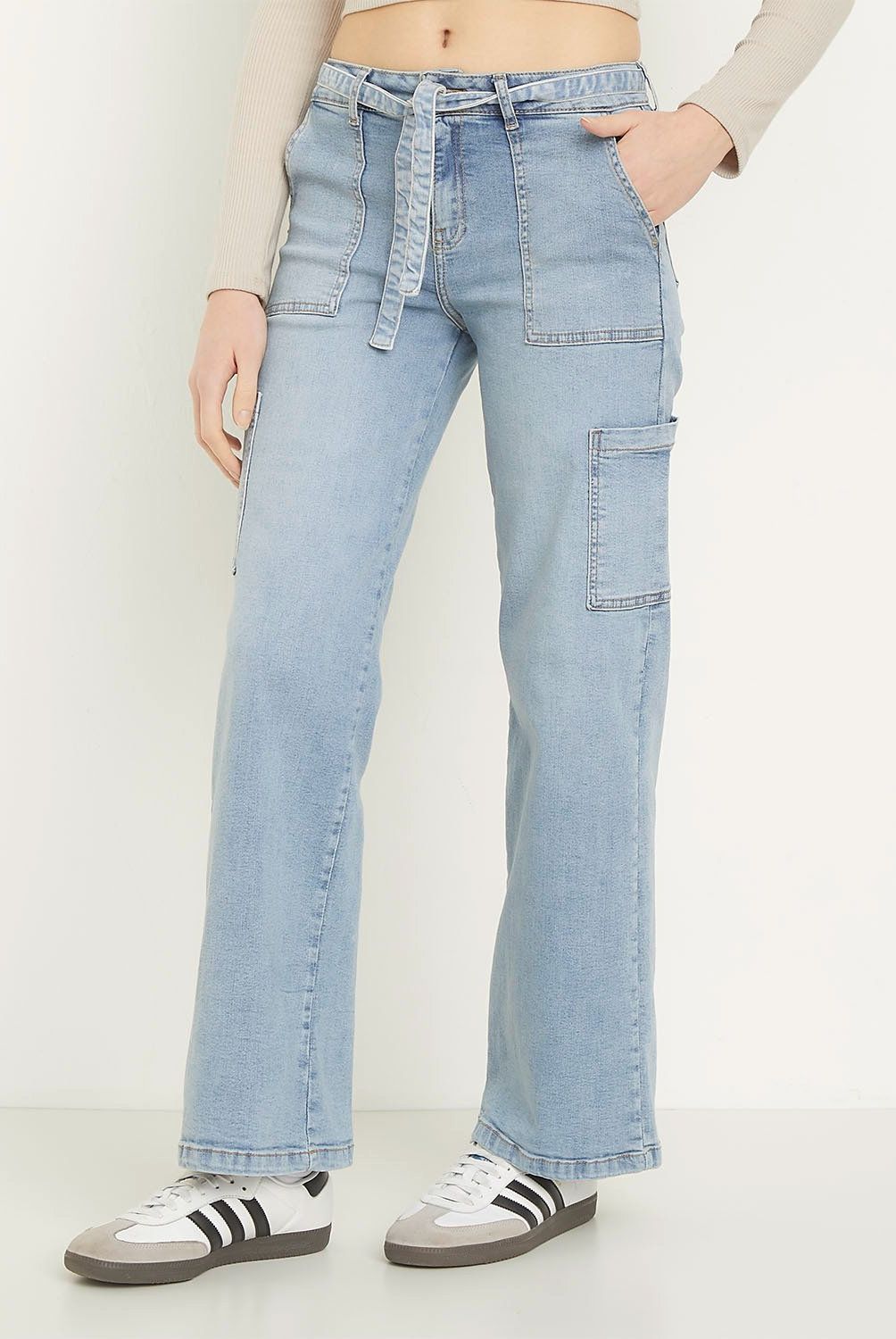 SYBILLA - Jeans Wide Legs Tiro Alto Mujer Sybilla