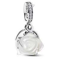 Colgante Doble Rosa Blanca Mujer