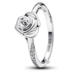 PANDORA - Anillo Rosa Floreciendo De Plata Mujer