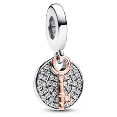 PANDORA - Charm Colgante Doble Llave A La Felicidad En Dos Tonos Mujer