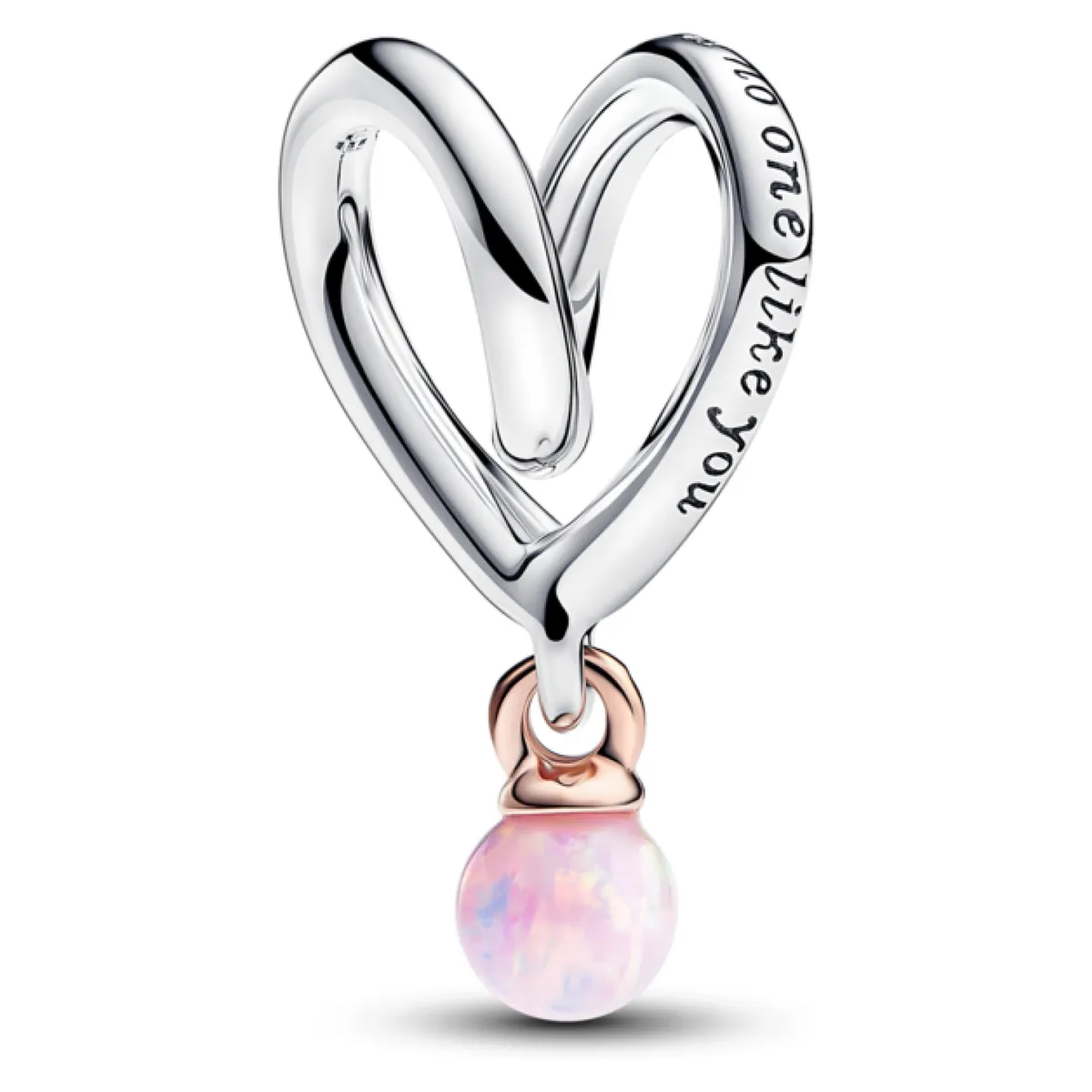 PANDORA - Charm Corazón Envuelto En Dos Tonos Mujer Pandora