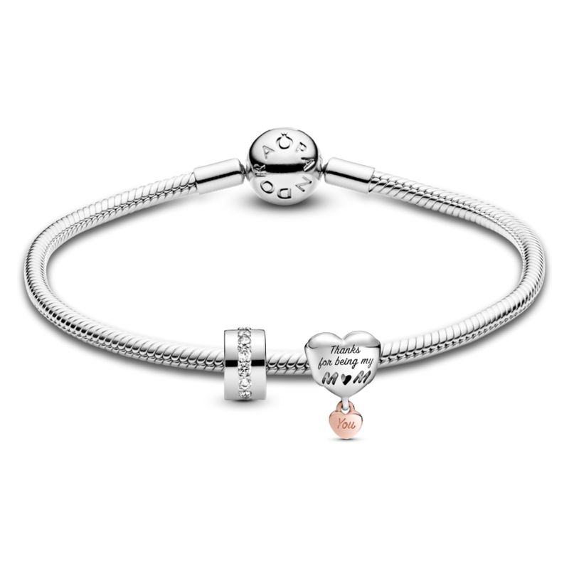 PANDORA - Pulsera Gift Set Gracias Mamá De Plata Mujer Pandora