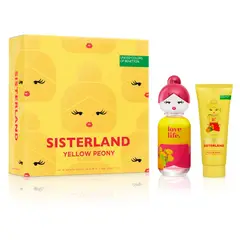BENETTON - Set Regalo Perfume Mujer Sisterland Yellow Peony EDT 80ml + Loción Corporal 75ml