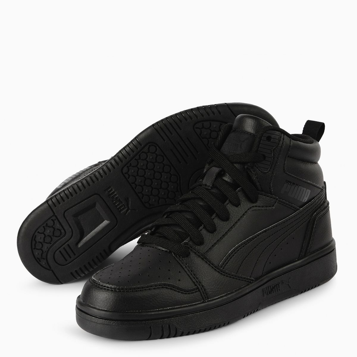 PUMA - Rebound V6 Mid Jr Zapatilla Urbana Niño Negro (35 a 38) Puma