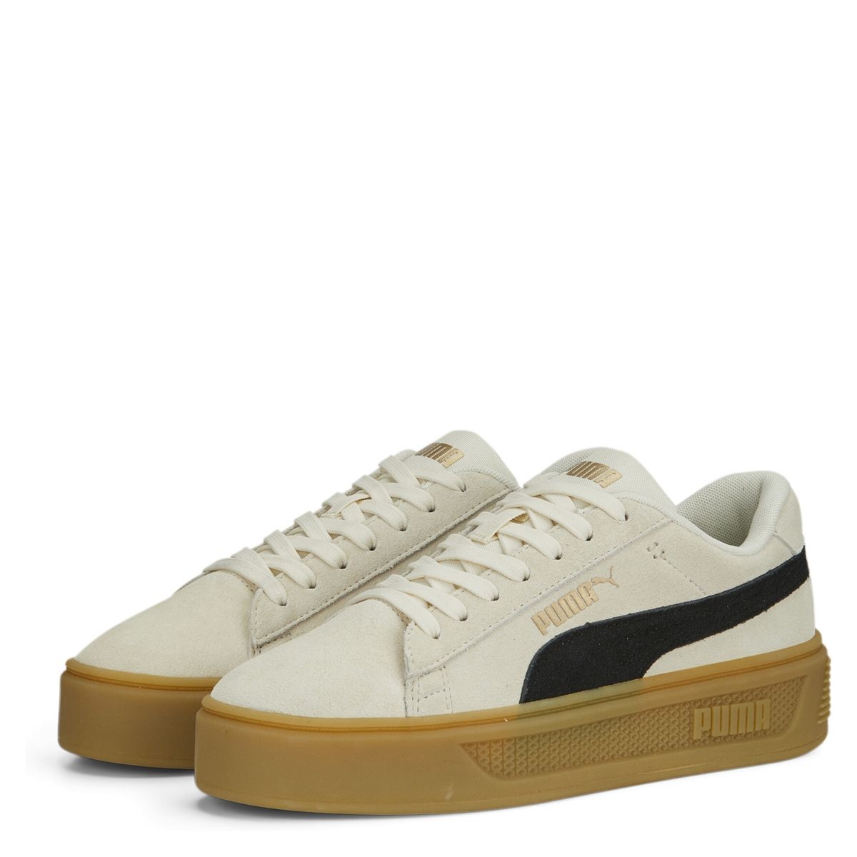PUMA - Smash Platform V3 Sd Zapatilla Urbana Mujer Beige/Khaki Puma