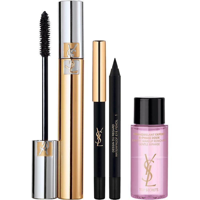 YVES SAINT LAURENT - Set Mascara De Pestañas Volume Effet Faux Cils +  Delineador Mini Waterproof Dessin Du Regard + Desmaquillante Bifásico Yves Saint Laurent