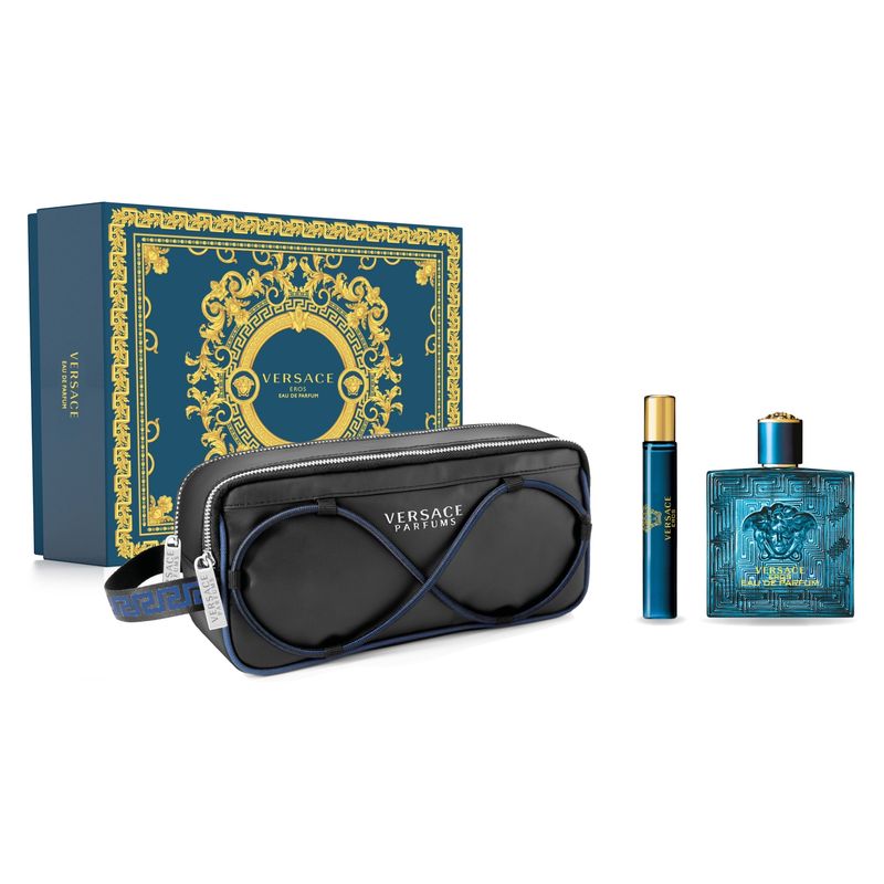VERSACE - Set Perfume Hombre Eros Edp 100 Ml + Travel Spray + Regalo Versace