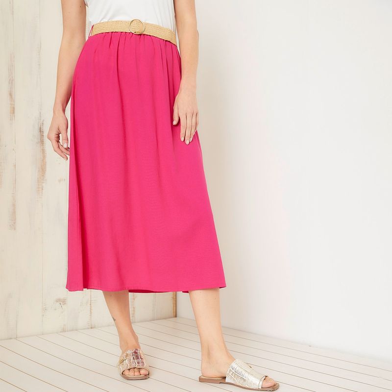 S COCCI - Falda Midi Lino Mujer S Cocci