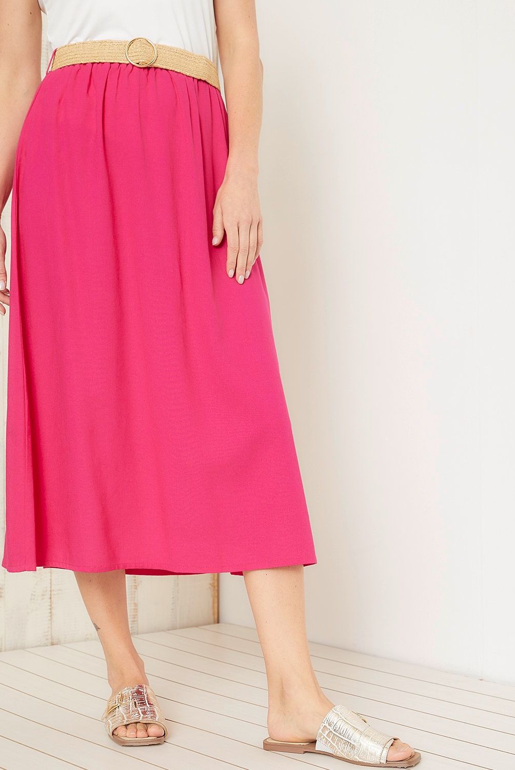 S COCCI - Falda Midi Lino Mujer S Cocci