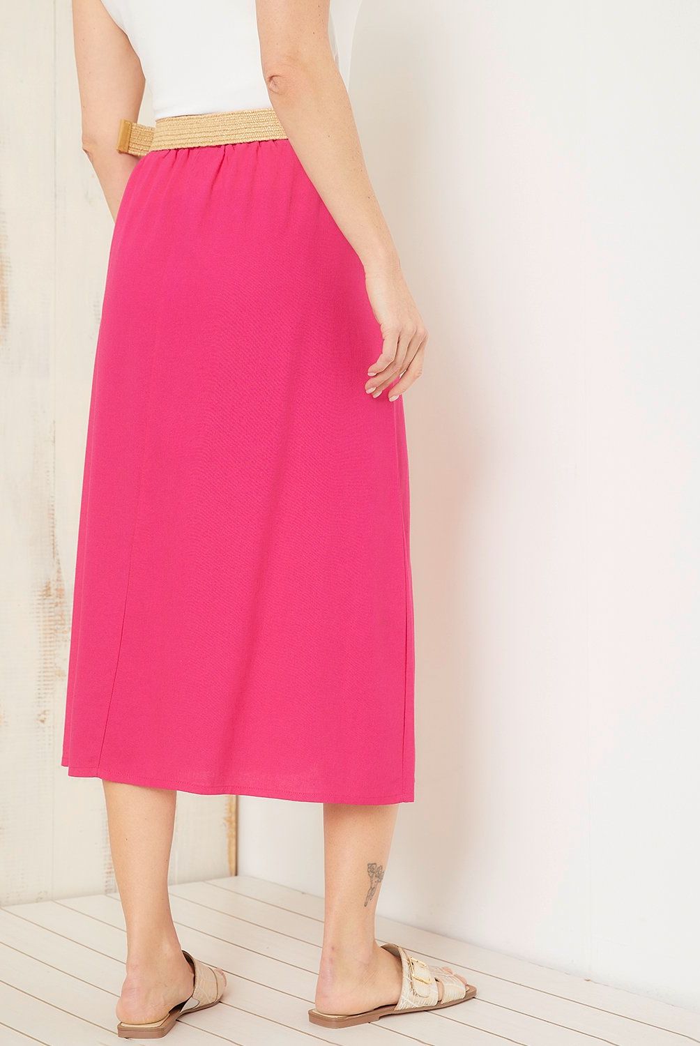 S COCCI - Falda Midi Lino Mujer S Cocci