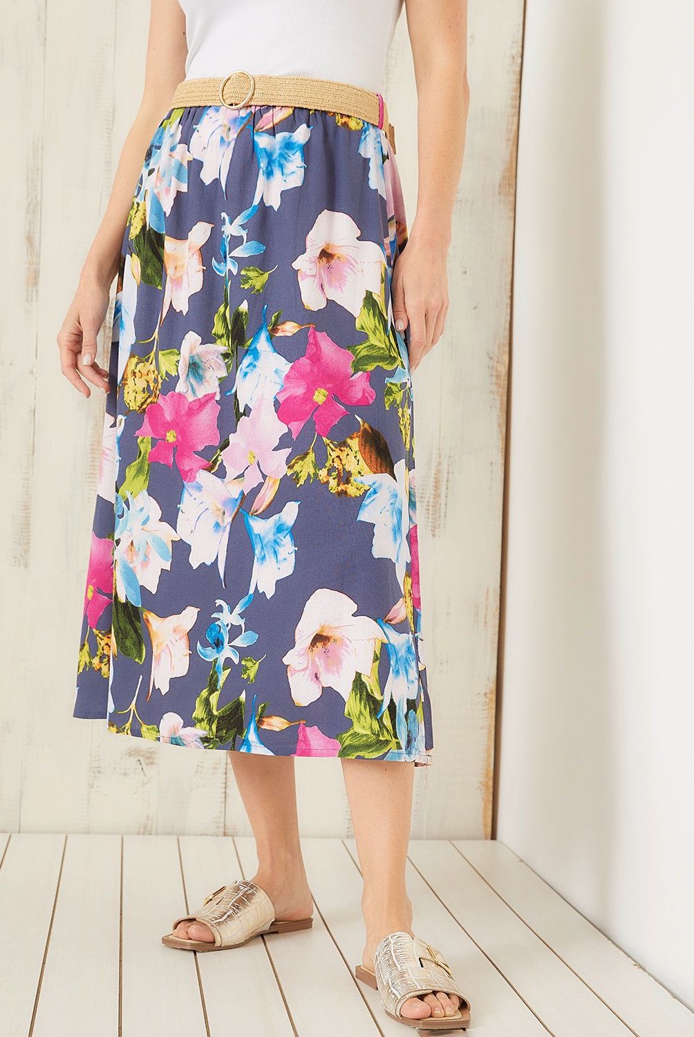 S COCCI - Falda Midi Lino Mujer S Cocci