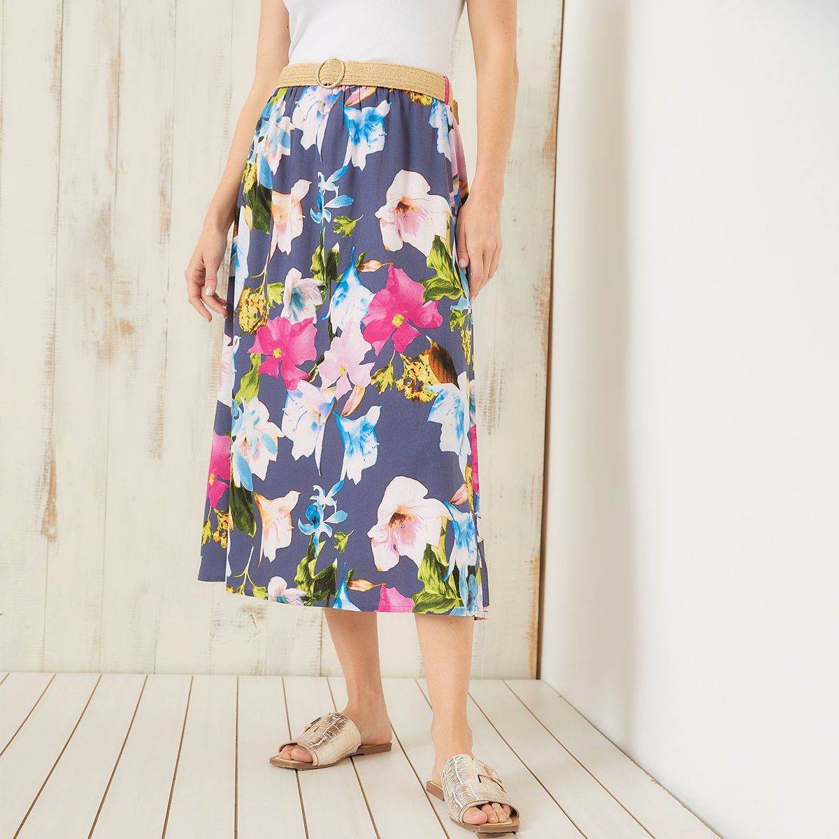 S COCCI - Falda Midi Lino Mujer S Cocci