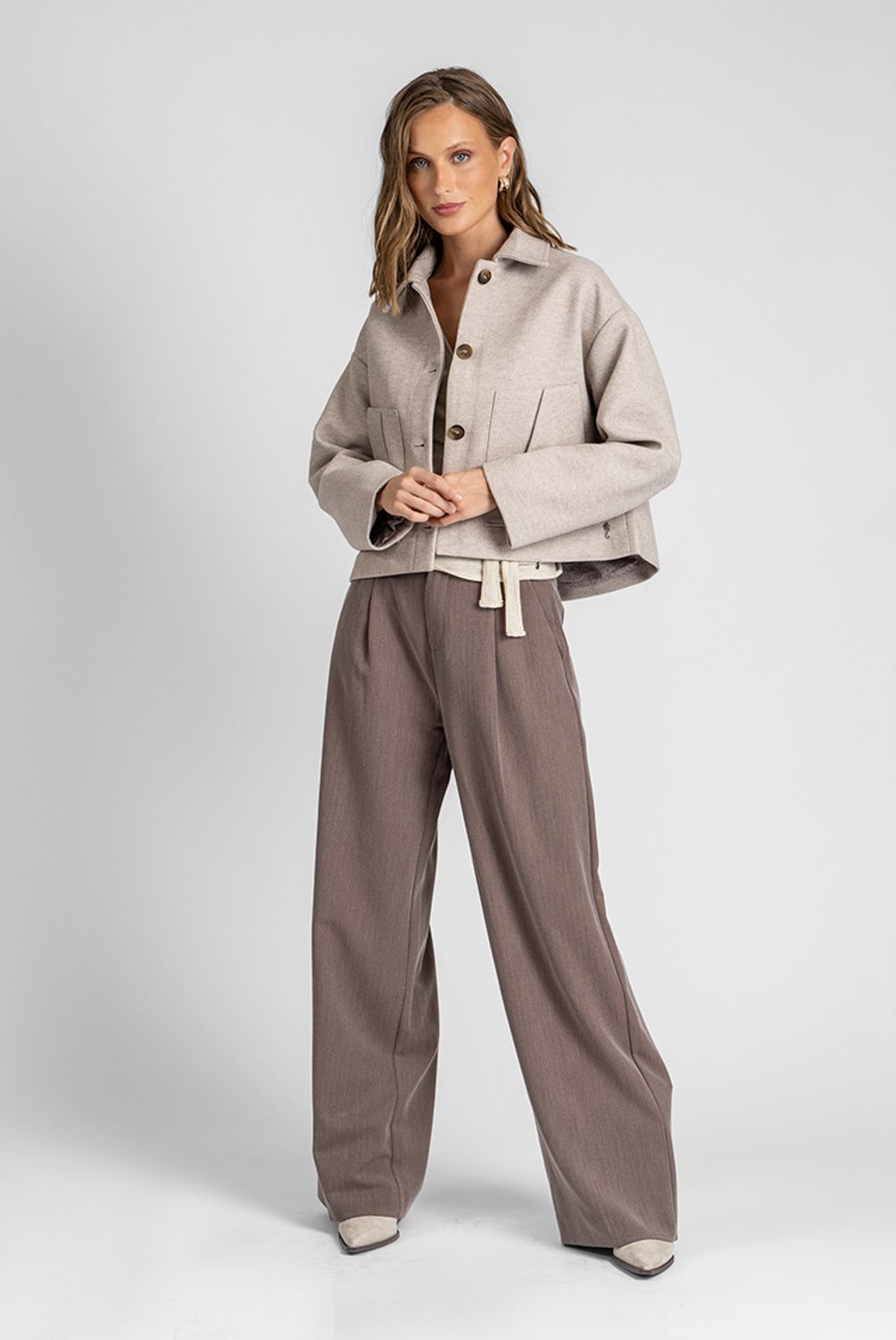 LOLITA POCKET - Chaqueta Amaya Beige Lolita Pocket