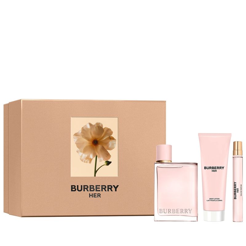 BURBERRY - Set Perfume Mujer Burberry Her Edp 100 Ml + Body Lotion 75 Ml + Pen Spray 10 Ml Burberry