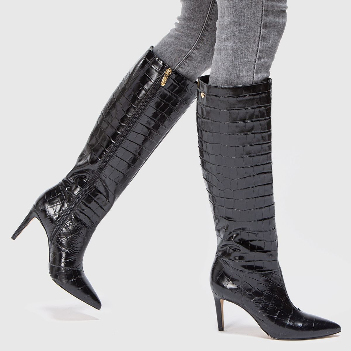 GACEL - Bota Mujer Cuero Negro Gacel