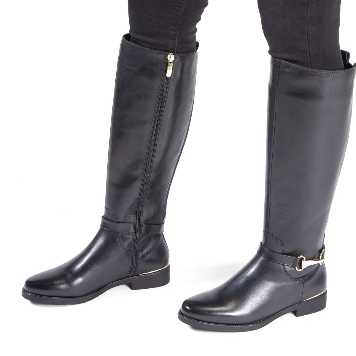 GACEL - Bota Mujer Cuero Negro Gacel