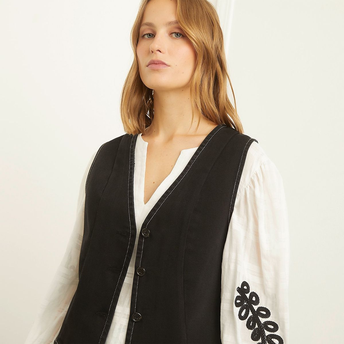 BASEMENT - Vest Denim Mujer Basement