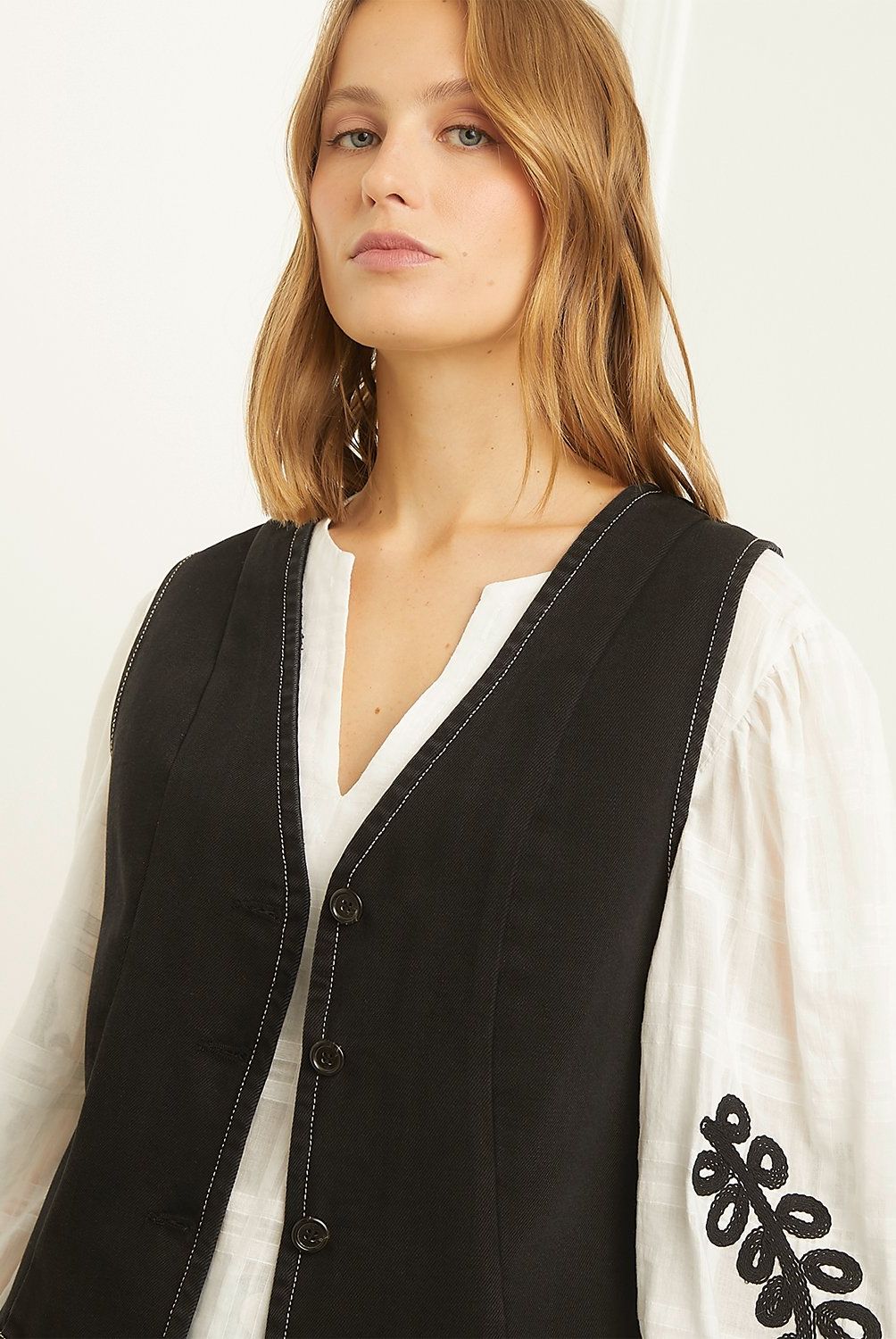 BASEMENT - Vest Denim Mujer Basement